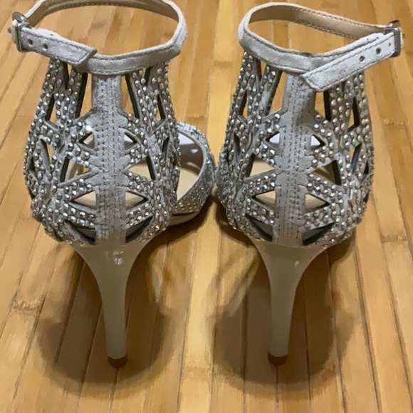 Antonio Melani Light Gray Rhinestone Heels - Picture 4 of 4